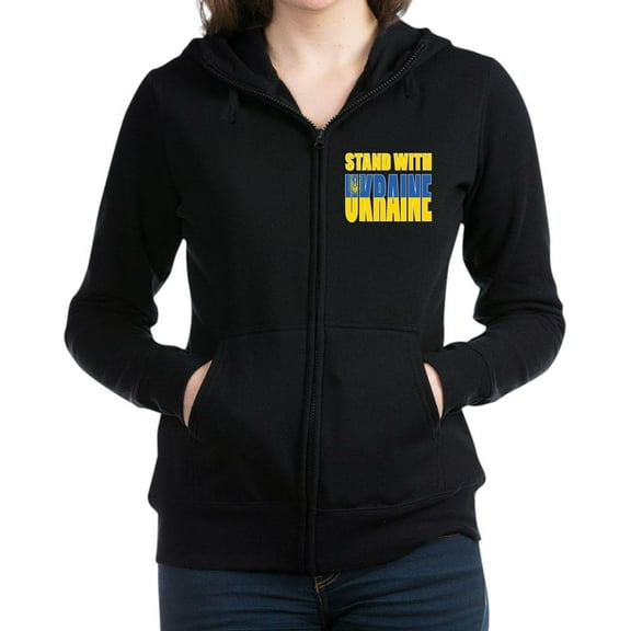 CafePress - Stand With Ukraine Women's Zip Up Hoodie - Women's Zip Hoodie