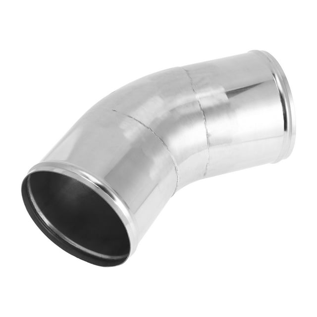 Tubo de escape de mandril de 45 grados con rodillo de perlas, tubo de escape modificado para automóvil personalizado, 5" OD, 5.91" de longitud, acero inoxidable T304 tono plateado