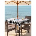 thumbnail image 2 of Outdoor Tablecloth with Umbrella Hole and Zipper, Valentine's Day Square Table Cloth 60x60 Inch Waterproof Tablecloth, Blue Love Truck Buffalo Plaid Romantic Wood Picnic Table Cover for Patio Camping, 2 of 7