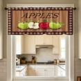 thumbnail image 6 of Apples Kitchen Curtain Set with Valance - 3 Piece Short Tier Panels & Swag, Washable Polyester Farmhouse Window Treatments for Sink, Light Filtering Decorative Drapes, 6 of 7
