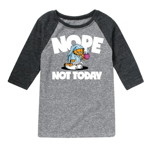 Garfield - Nope Not Today - Toddler & Youth Raglan Graphic T-Shirt