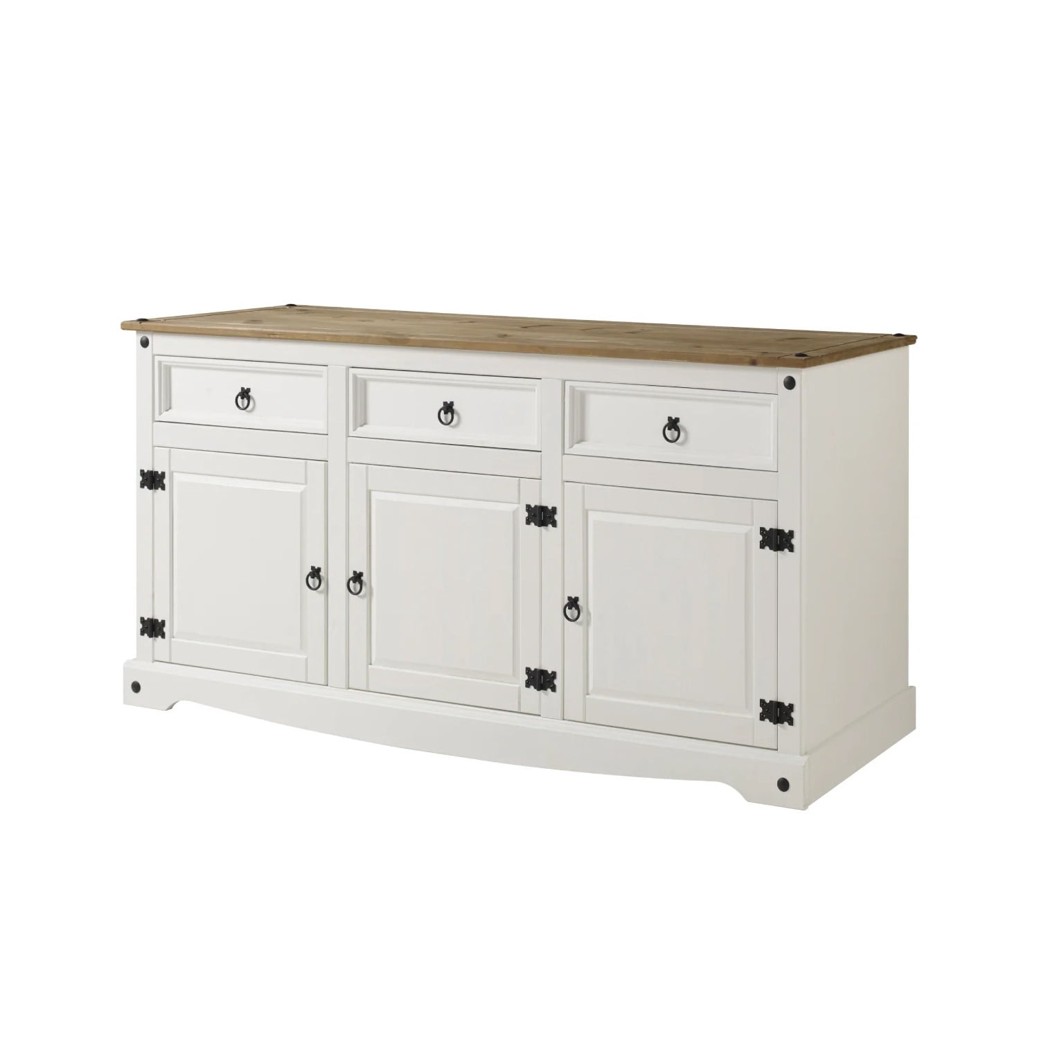 OS Home and Office Furniture Cottage Series Wood Buffet Sideboard in White