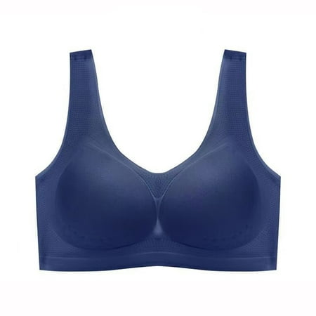 Push up Sports Bras for Women Padded Bra Feature V-Neck Sport Bra Style W-810 Blue XXL