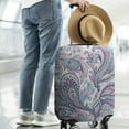 thumbnail image 2 of Purple and Teal Paisley and Floral Pattern Luggage Cover Fashion Suitcase Cover Baggage Covers Fit 25-28 Inch Luggage (Go Travel), 2 of 5