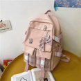 thumbnail image 2 of Kawaii Backpack Teen Girl Japanese School Bags with Big Bow Knot Kawaii School Supplies Plaided Preppy Backpack Girls (Pink, One Size), 2 of 4