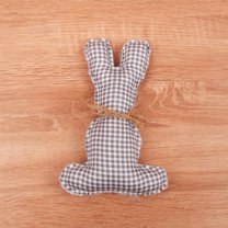 MOQLOM Easter Fabric Bunny, 1pc Easter Rustic Rabbit, Table Top Rustic Farmhouse Decor for Desk Counter Tiered Tray Home Exquisite Soft Craft, Gray, 7.87×5.11 inch