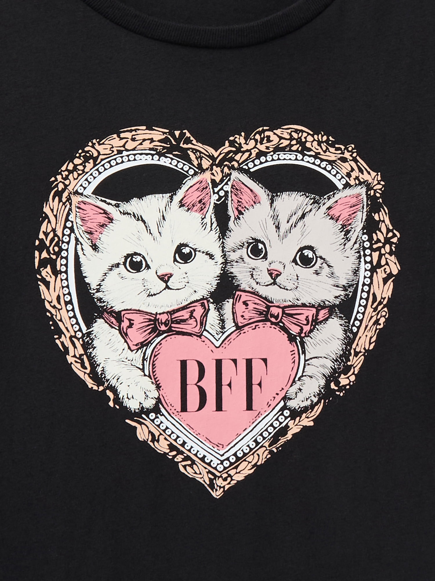 Wonder Nation Girls BFF Cats Graphic Tee with Short Sleeves, Sizes 4-18