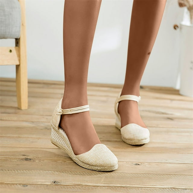 Fankiway Chaussures d'Été pour Femmes Talon Compensé Plateforme Sandales à Bout Fermé Sandales Décontractées Sandales pour Femmes Liquidation Sandales pour Femmes