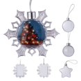 thumbnail image 2 of Adornos para árboles de Navidad, 2,4 pulgadas, 4,5 pulgadas, plástico navideño abierto, muchas formas, sublimación, decoración de bolas transparentes en blanco, 2 of 4