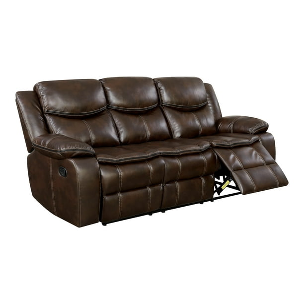 Furniture Of America Transitional Faux, Abbyson Living Bradford Faux Leather Reclining Sofa Dark Brown