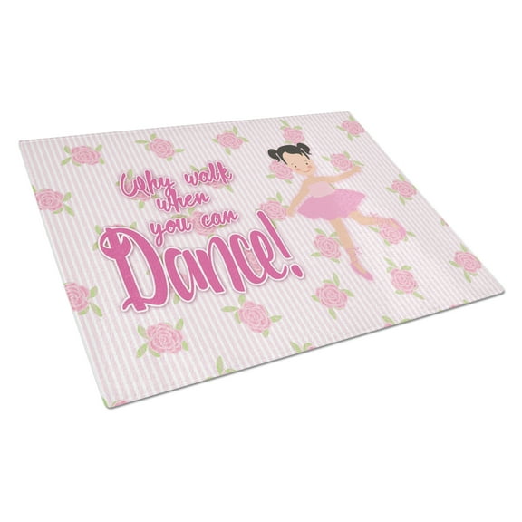 Caroline's Treasures Ballet Pigtails Glass Cutting Board Large