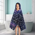 thumbnail image 6 of Math Equations Geometry Shapes Purple Pattern Hooded Bath Towel，50"x30" for Ages 3 To 12 Kids, Quick Dry Lightweight Soft Microfiber Hood Beach Towel Cover Up for Kids, 6 of 7