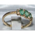 thumbnail image 2 of LBG British Made 18k Yellow Gold Real Genuine Emerald Womens Promise Ring - 33 size options - Size 8.25, 2 of 6