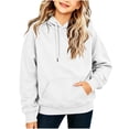 thumbnail image 2 of Gamivast Girls' Pullover Hoodie Soft Long Sleeve Hooded Sweatshirt with Drawstring Hood and Kangaroo Pocket Relaxed Fit Casual School Lounge Streetwear Fall Winter Top White 12-13Years, 2 of 6