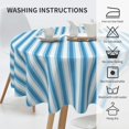 thumbnail image 5 of Round Tablecloth 60 Inch, Blue Stripes Texture Tablecloth Round Washable Table Covers Fabric Tablecloth for Daily Use Kitchen Dining Party Wedding, 5 of 8