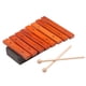 thumbnail image 2 of Xilófono de madera natural de 8 tonos, instrumento de percusión con teclas marrones y base rectangular, ideal para niños., 2 of 6