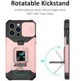 thumbnail image 4 of Jiahe Cover for iPhone 14 Pro Max with Sliding Camera Cover and Card Holder Heavy Duty Protective iPhone 14 Pro Max Case with Ring Magnetic Kickstand Phone Case, Rosegold, 4 of 7