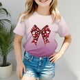 thumbnail image 2 of Gerichy Girls Graphic Print T-Shirt Valentine's Day Cute Cartoon Printed Girls Crewneck Summer Tops, 2 of 5