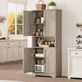thumbnail image 5 of 70 Inch Tall Kitchen Pantry Cabinet, Freestanding Storage Cabinet Pantry Cabinet,70" Tall Kitchen Pantry Cabinet with Doors and Adjustable Shelves, Freestanding Cupboard, Tall Storage Cabinet, 5 of 10