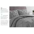 thumbnail image 6 of Swift Home Bedding Comforter Sets, Ultra Soft Cozy 3-Piece Pinch Pleat Decorative Pintuck Comforter Sets - Grey, Full/Queen, 6 of 11