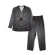 thumbnail image 1 of Balery Black Spider On Web Pijama para Hombre de Dos Piezas con Manga Larga, Conjunto de Dormir y Descanso Suave con Bolsillos-Medium, 1 of 6