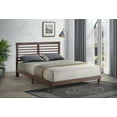 thumbnail image 2 of Brown Queen Rubberwood and MDF Wooden Platform Bed (Fully Slated), 2 of 3
