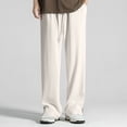 thumbnail image 5 of HOOMEUMY Men's Wide Leg Sweatpants Drawstring Plus Size Active Hiking Travel Pants Loose Casual Baggy Sweat Pants with Pockets White 20, 5 of 5