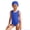 Blue, variant on Solid Color Swimsuit With Matching Swim Cap For Girls Comfortable Bathing One-Piece Swimwear Sizes 13-14 Years