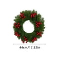 thumbnail image 3 of 17.3" Dense Green Faux Norfolk Cedar Christmas Wreath with Red Berries – Full Real-Touch Pine Winter Holiday Wreath for Front Door, Porch, Wall,Mantel & Fireplace Xmas Home Decorations,Seasonal Décor, 3 of 8