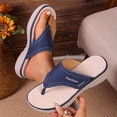 thumbnail image 2 of Yyuenw Thick Sole Thong Flip Flops Women PU Open Toe Summer Beach Casual Outdoor Walking Shoes, 2 of 9
