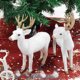 thumbnail image 2 of Reno blanco de Navidad de simulación de peluche de pie, alce blanco de Navidad, muñeco de ciervo, decoración para fiestas en el hogar, 2 of 6