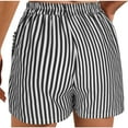 thumbnail image 6 of Shorts for Women Clearance, Xunlbb Women Fashionable Summer Striped Pocket Drawstring Shorts, 6 of 6