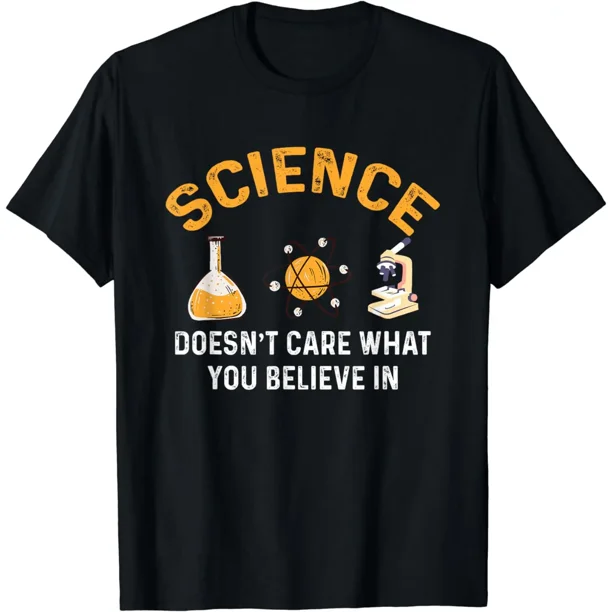 Camiseta divertida "A la ciencia no le importa lo que creas", ropa informal de calle para parejas, ropa vintage, camisas para mujer