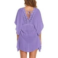 thumbnail image 3 of Swimsuit Cover Ups Women Lace V-Neck Summer Beach Cover Bikini Wear Coverups Dress for Swimwear Bathing Suit, 3 of 6