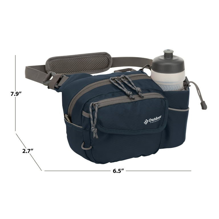 Outdoor Products Melrose 3 Ltr on Waist Pack Shoulder Bag Fanny Pack Blue Unisex Polyester Zipper Walmart