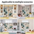 thumbnail image 5 of Teal Tulip Butterfly Kitchen Curtains Window Panels, Beige Turquoise Floral Farmhouse Wooden Insulated Window Treatment Curtain, Grommet Curtains for Bedroom/Living Room/Bathroom, 2 Piece 27.5"Wx39"L, 5 of 8