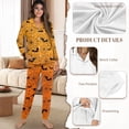 thumbnail image 6 of DISNIMO Bat Spider Web Print Women's 2 Piece Lounge Sets Long Sleeve Button Down Lounge Sets Casual Loose Sleepwear Women's 2 Piece Lounge Sets Nightwear with Long Pants, 6 of 6