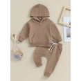 thumbnail image 2 of Infant Casual Solid Color Loose Fit Hoodies and Elastic Waist Pants Outfits, 2 of 8