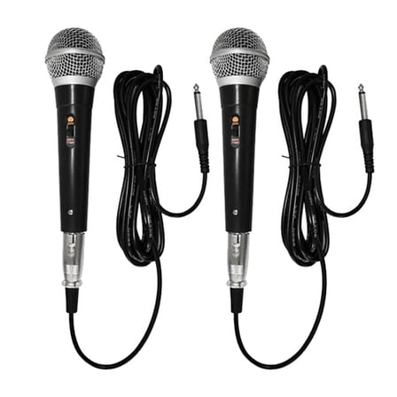 2 x Microphone 2 x Audio Cable-Black