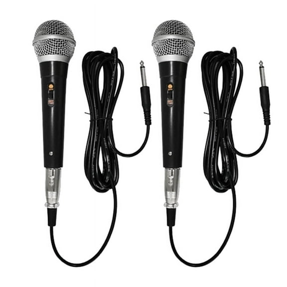 2 x Microphone 2 x Audio Cable-Black