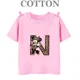 thumbnail image 3 of Camiseta de algodón con el alfabeto H-N de Disney Mickey, moda de verano, informal, para niños y niños, camisetas de manga corta con cuello redondo, 3 of 5