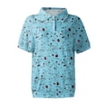 thumbnail image 3 of NAMTYQX Spring Tops for Women 2025 Soft Fashion Lapel Short Sleeve Womens Golf Polo Shirts Lounge Sky Blue Size 3XL, 3 of 5