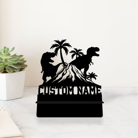 Craftnamesign Custom Dinosaur Metal Cell Phone Desk Holder, Metal Dinosaur Phone Holder Phone Stand