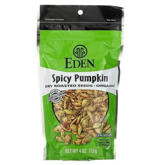 Eden Foods, Organic, Spicy Pumpkin Dry Roasted Seeds, 4 oz Pack of 2