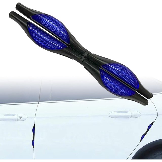 Hawyet 2 PCS Car Side Door Edge Guards, 8.2In Anti-Collision Vehicle Door Protection Trim with Reflective Warning, Universal Waterproof Door Side Accessories for Cars Sedans Trucks SUVs (Blue)