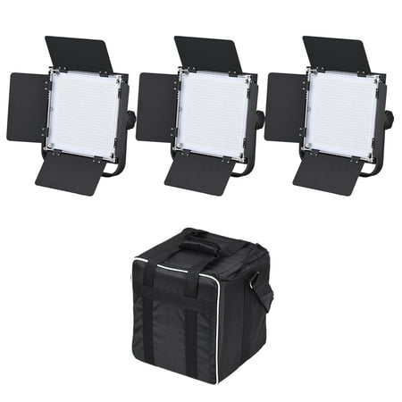 

Abody LED-600A 3 * LED Video Light Panel Kit 576pcs LED Beads CRI90+ 5600K/3200K With Barndoor / Filters / Storage Bag