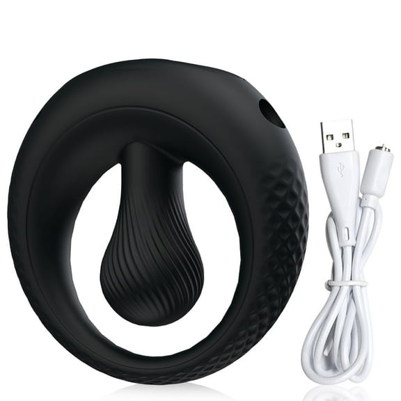 Xbonp Vibrating Rings Massager 8 Vibrating Modes Sex Toy for Men Black M