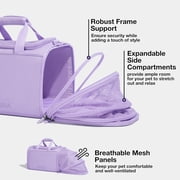 VETRESKA Pet Cat Dog Carrier Travel Airline Approved with Pockets Pad for Puppy Small Animal Violet