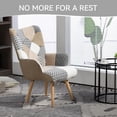 thumbnail image 5 of Living Room Accent Chair with High Backrest, Bedroom Plaid Bohemian Upholstered Armchair for Mid Century, Modern Cozy Chairs for Small Spaces, Grey, 5 of 5