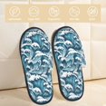 thumbnail image 2 of House Slippers for Women Men - Ocean Waves Lightweight House Shoes Fuzzy Slippers, Soft Slip-On Cozy House Slippers for Woman Indoor Outdoor, 2 of 7